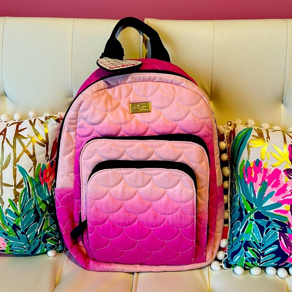 Betsey Johnson Bags Betsey Johnson Ombr Pink Gold Backpack Purse Bookbag Poshmark